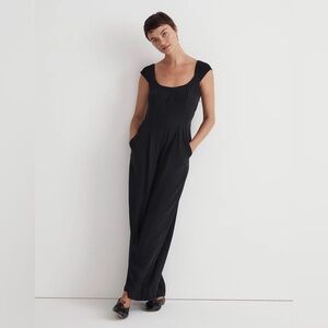 Madewell Cap-Sleeve Crop Wide-Leg Jumpsuit NWOT​